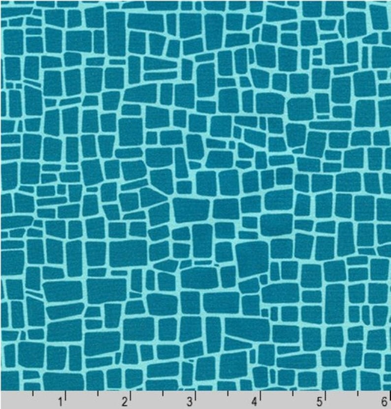 Dinoroar Teal Cotton Fabric by Sea Urchin Studio Robert Kaufman Remnants