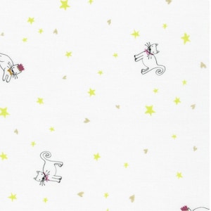Fancypants - Kitties Stars Diamond Fabric by World Art Group - Cotton Fabric