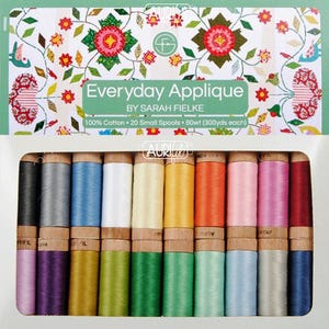 Aurifil - 80wt Everyday Applique Thread Collection by Sarah Fielke - 20 Small Spools 80wt 100% Cotton Thread