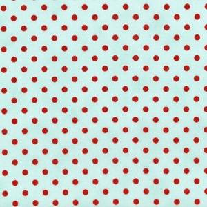 RJR Fabrics - Sugar Berry - Spot On - Radiant Aqua with Red Glitter Fabric by Flaurie & Finch - Glitter- Cotton Fabric