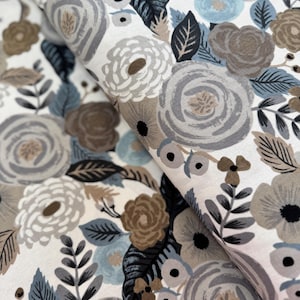Canvas Fabric - English Garden - Garden Party - Juliet Rose Linen Multi by Rifle Paper Co. - Canvas Fabric