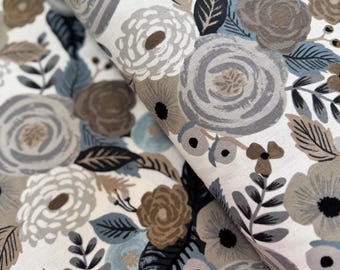 Canvas Fabric - English Garden - Garden Party - Juliet Rose Linen Multi by Rifle Paper Co. - Canvas Fabric