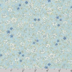 Tessuto Cotton Lawn - Tessuto Sevenberry Petite Nostalgia Lawn azzurro cielo - Tessuto Cotton Lawn