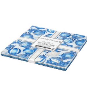 Holiday Flourish 15 - 2021 Blue Colorstory Ten Squares/Layer Cake - 42, 10&quot; x 10&quot; Precut Fabric Squares