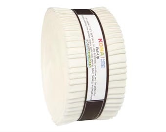 Kona Cotton Solids Snow Roll Up - 40, 2.5" x 42" Precut Fabric Strips