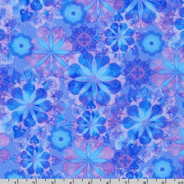 Robert Kaufman - Venice - Florals Periwinkle Fabric by Christiane Marques - Cotton Fabric