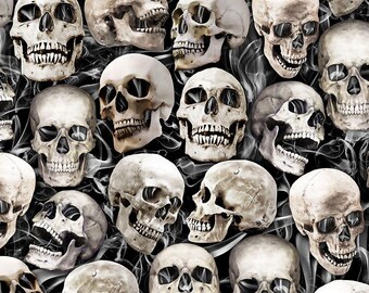 Wicked CD2417 Black Smile Skulls for Timeless Treasures - Etsy