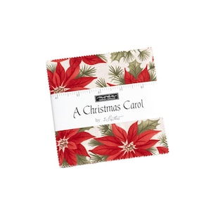 A Christmas Carol Charm Pack by 3 Sisters - 42, 5&quot; x 5&quot; Precut Fabric Squares