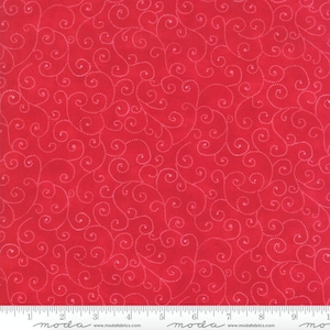 Marble Swirls Christmas Red - Cotton Fabric