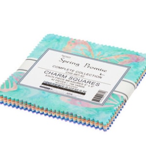 Artisan Batiks Spring Promise Charm Pack - 42, 5&quot; x 5&quot; Precut Fabric Squares