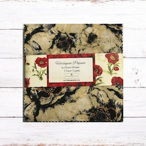 Harlequin Poppies 5 Karat Crystals/Charm Packs - 42, 5&quot; x 5&quot; Precut Fabric Squares