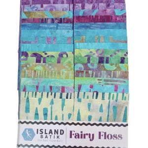 Fairy Floss Batik Strip Pack/Jelly Roll - 40, 2.5&quot; x 42&quot; Precut Fabric Strips