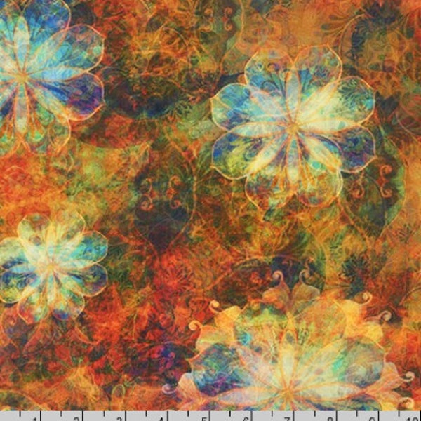 Robert Kaufman - Venice - Florals Amber Fabric by Christiane Marques - Cotton Fabric