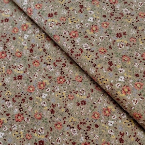 Cotton Lawn - Sevenberry Petite Garden Lawn Tan Fabric - Cotton Lawn Fabric