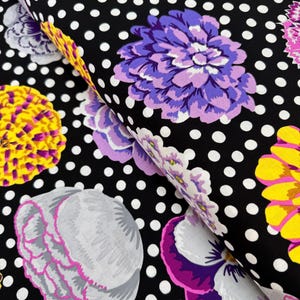 Kaffe Fassett Collective Stash - Big Blooms - Black Fabric by Philip Jacobs - Cotton Fabric