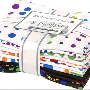 Dot and Stripe Delights - 2022 Neue Farben Fat Quarter Bundle - Enthält 10 Fat Quarters