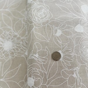 Botany Mochi Linen Paper: Floral Cotton Linen Fabric by Alli K Design image 6
