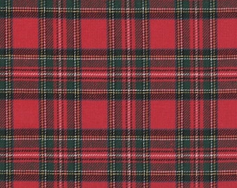 57" Width - Sevenberry Classic Plaid Twill - Red Yarn Dyed Twill Fabric