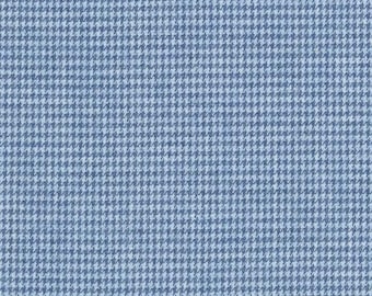 Franela - Tejido Lisboa cepillado mini pata de gallo jaspeado - Azul marino - 145 cm de ancho - Tela de franela de algodón