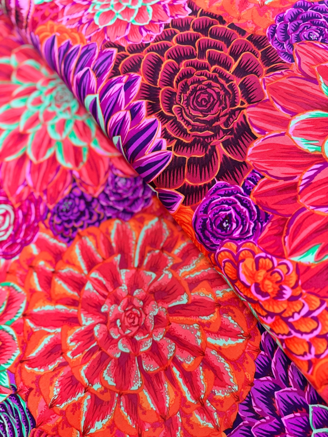 Kaffe Fassett Collective Stash - House Leeks Red Fabric by Philip ...