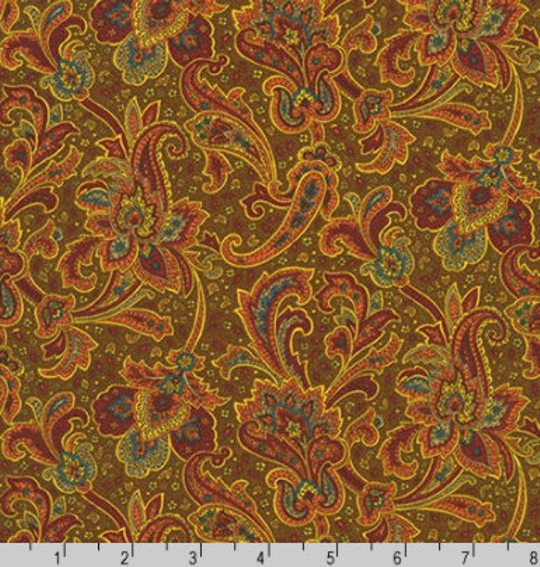 Robert Kaufman Cotton Paisley Prints Harvest Fabric by Sevenberry