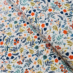 Wildwood White Metallic Cotton Fabric by Rifle Paper Co. for Cotton + Steel - 43&quot; Wide