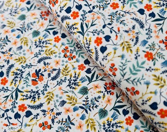 Wildwood White Metallic Cotton Fabric by Rifle Paper Co. for Cotton + Steel - 43" Wide