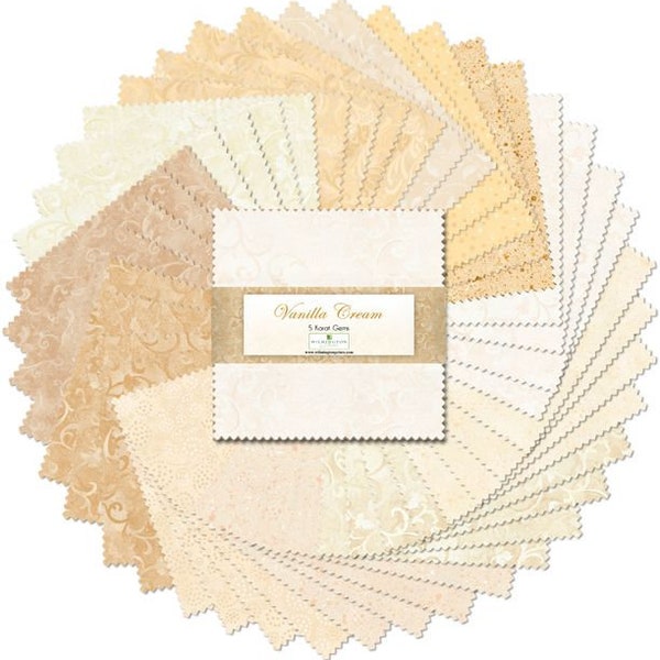 Wilmington Prints - Vanilla Cream 5 Karat Gems/Charm Pack - 42, 5" x 5" Precut Fabric Squares