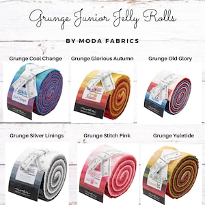 Grunge Cool Change/Glorious Autumn/Old Glory/Silver Linings/Stitch Pink/Yuletide Junior Jelly Rolls - 20, 2.5&quot; x 42&quot;