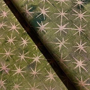 Grunge Seeing Stars - Vert Metallic Fabric by BasicGrey - Metallic Cotton Fabric