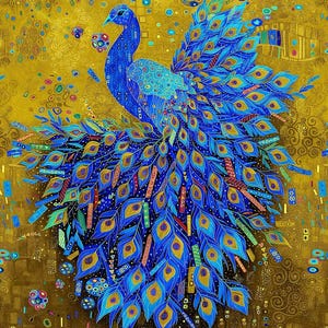 Panel z tkaniny bawełnianej w kolorze złotym z metalicznym piórkiem od Chong-A Hwang Timeless Treasures