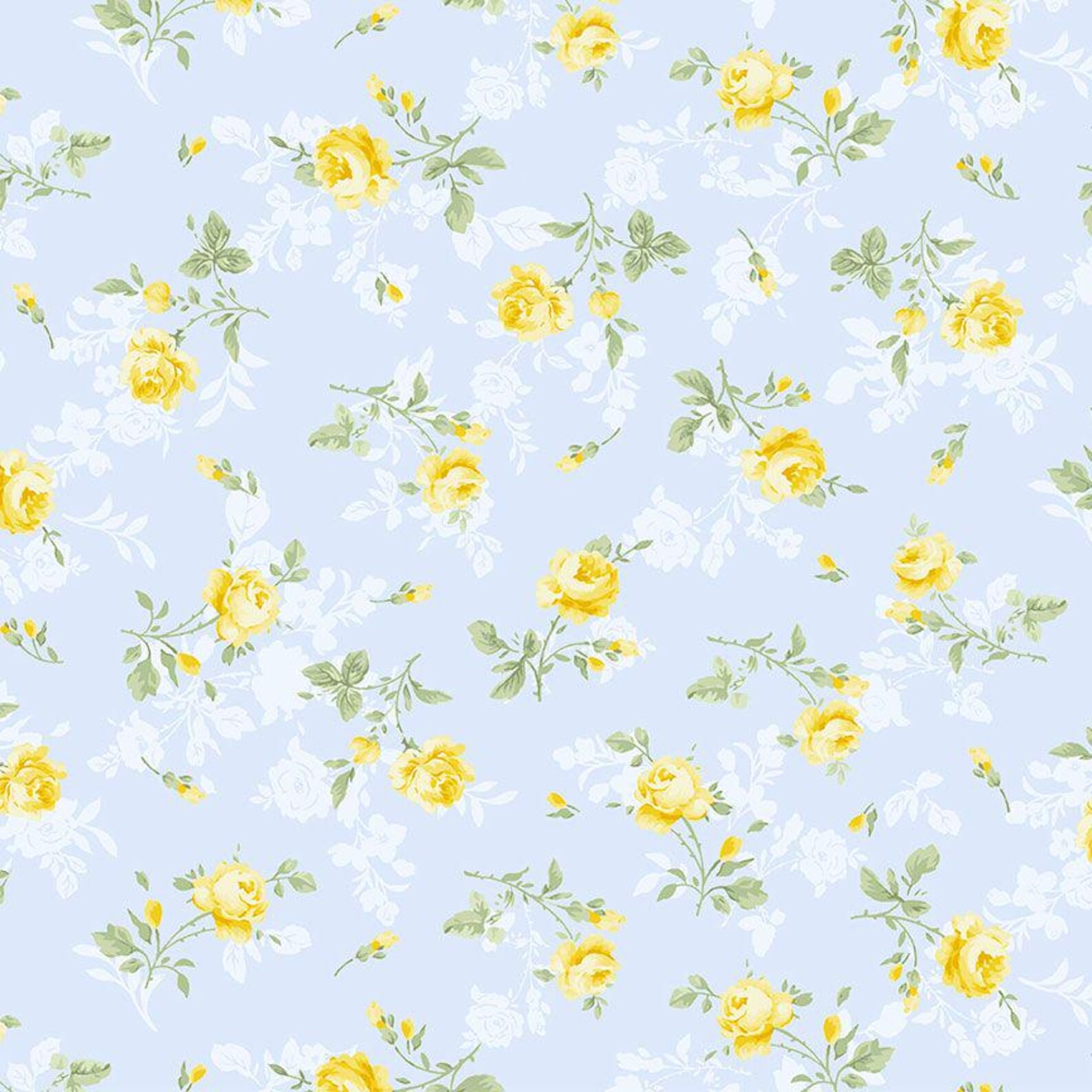 Tossed Rose Pattern Tossed Antique Rose Sky Fabric - Digital Print - Cotton Fabric - Etsy