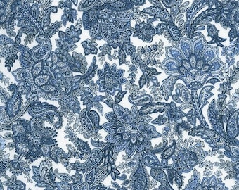 Robert Kaufman - étude vintage - Tissu Sevenberry bleu cachemire - Tissu en coton