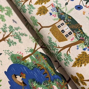 English Garden - Garden Toile Cream Fabric by Rifle Paper Co. for Cotton + Steel | 100% Cotton | Elegant Floral Toile | 43&quot;/44&quot; Wide