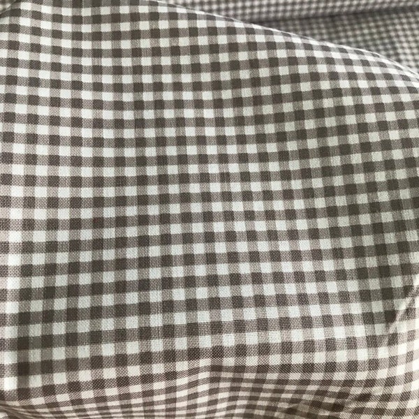 Riley Blake - 1/8 Inch Small Gingham Check Gray/Brown - Cotton Fabric