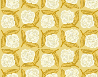 Yellow Rose Canvas Fabric - Floral Print by Loes Van Oosten