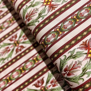 Floral Fantasy - Border Rose Fabric by Jinny Beyer - Cotton Fabric