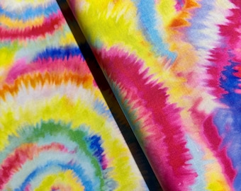 Whimsy Wonderland - Fundo Tie Dye Swirl - Tecido Rainbow da Momo - Tecido de algodão