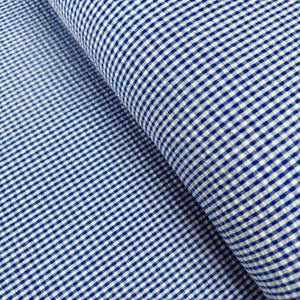 Seersucker Check Royal Fabric by Robert Kaufman | Cotton and Polyester | 56” Wide