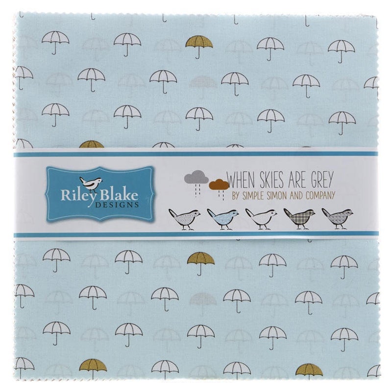 Riley Blake When Skies Are Grey 10 StackersLayer Cake 42 10 x 10 Precut Fabric Squares