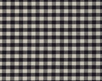 Crawford Gingham - Yarn Dyed 1/4 Inch Gingham Black and Natural/Off-White - Cotton Fabric