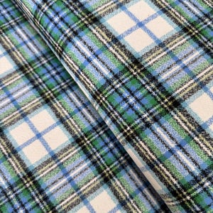 Organic Cotton Flannel Fabric: Plaid Waterfall - Robert Kaufman