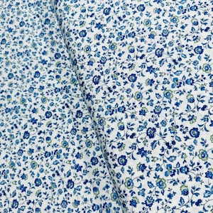 Sevenberry Vintage Mini Fleur - Florals Blue Fabric - Cotton Fabric