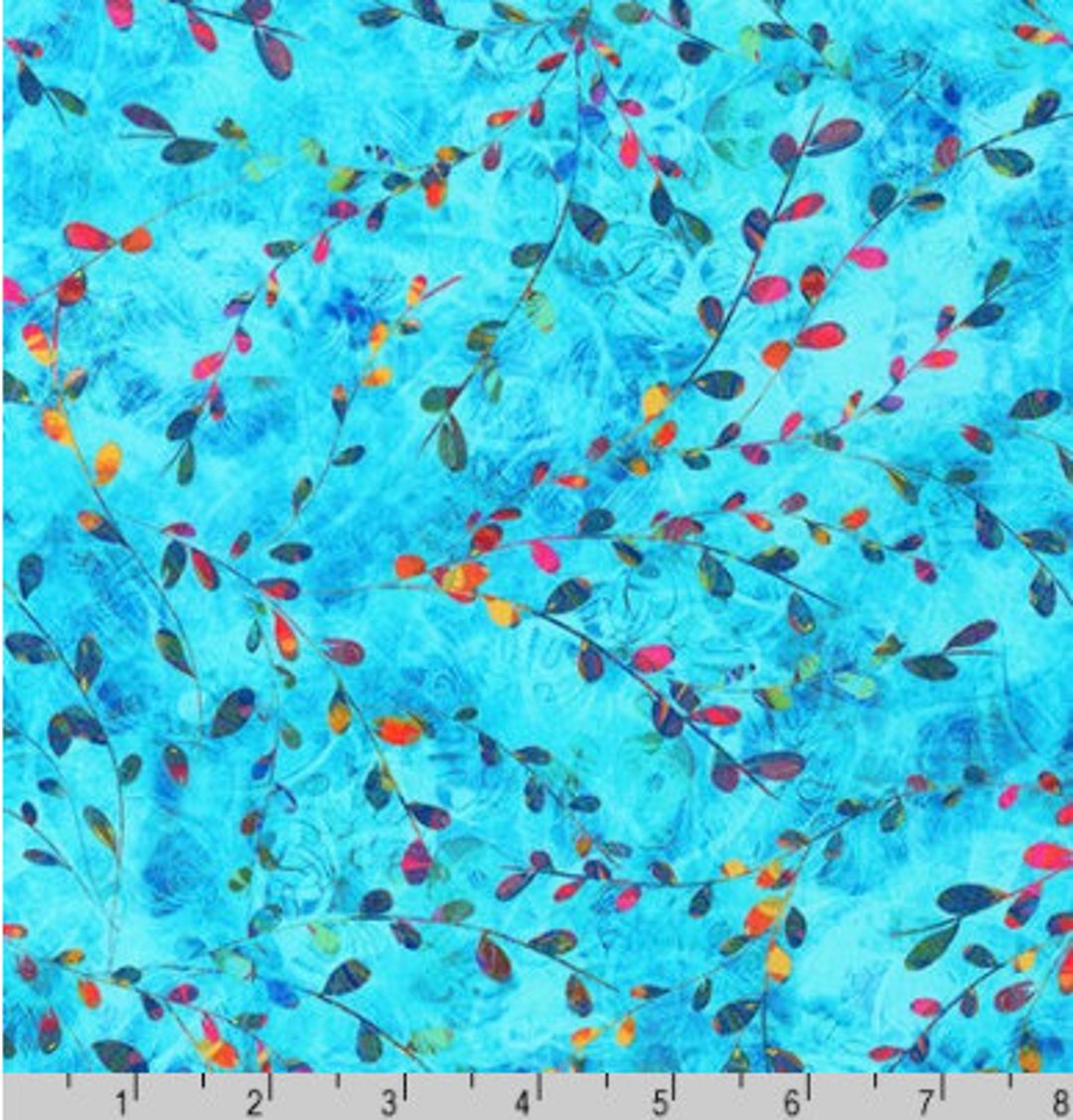 Robert Kaufman Venice Foliage Sky Fabric by Christiane Marques Cotton