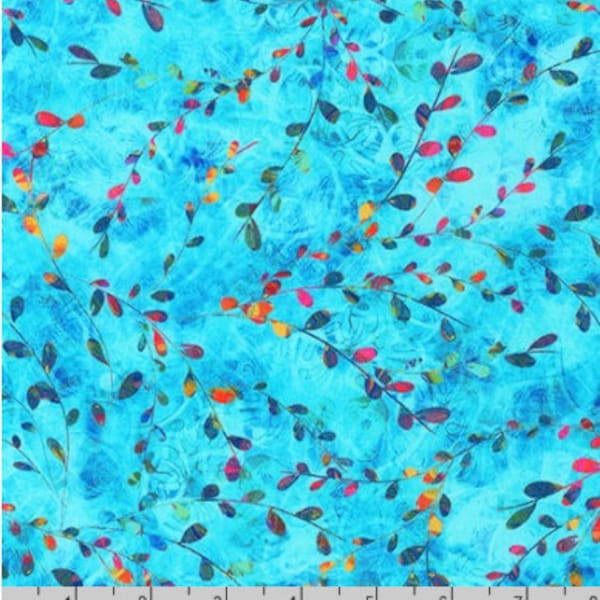 Robert Kaufman - Venice - Foliage Sky Fabric by Christiane Marques - Cotton Fabric