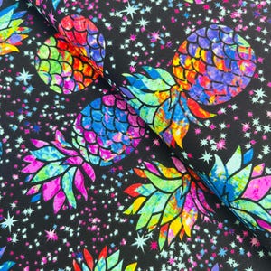 Midnight Tropical - Galaxy Pineapples Fabric by Timeless Treasures - Cotton Fabric - 43&quot; Wide