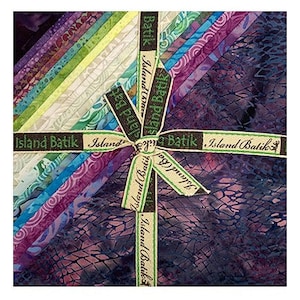 Sea Glass Batik Stack Pack/Layer Cake - 42, 10&quot; x 10&quot; Precut Fabric Squares