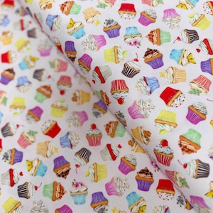 Sweet Tooth - Cupcakes on Pink by Mary Lake Thompson - Cotton Fabric