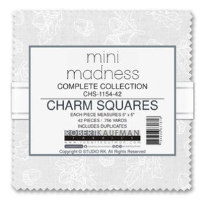 Robert Kaufman - Mini Madness Charm Squares/Charm Pack - 42, 5" x 5" Precut Fabric Squares