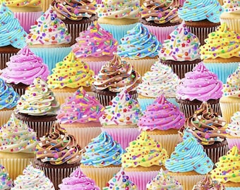The Sweet Life - Got The Munchies - Packed Cupcakes Fabric by Timeless Treasures – Quilting Cotton - 43" Wide